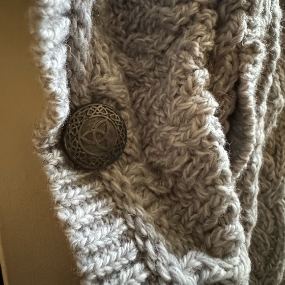 Aran Crafts Gray Merino Wool Knitwear Poncho Size xxl - Picture 4 of 7